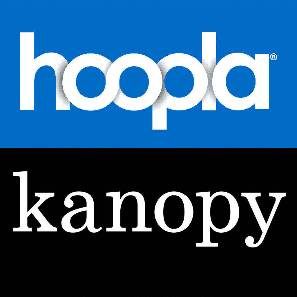 Hoopla and Kanopy logos